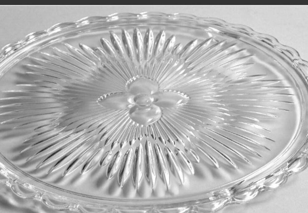 Vintage Princess House Heritage Clear Glass Cake Pastry Pie Plate 11” No Dome